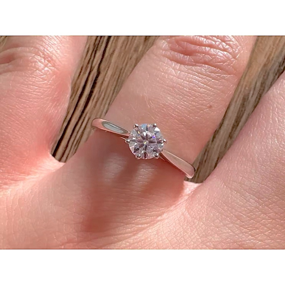 1ct Solitaire Platinum Simulated Diamond Engagement‎ Wedding Ring, Size 6 NEW